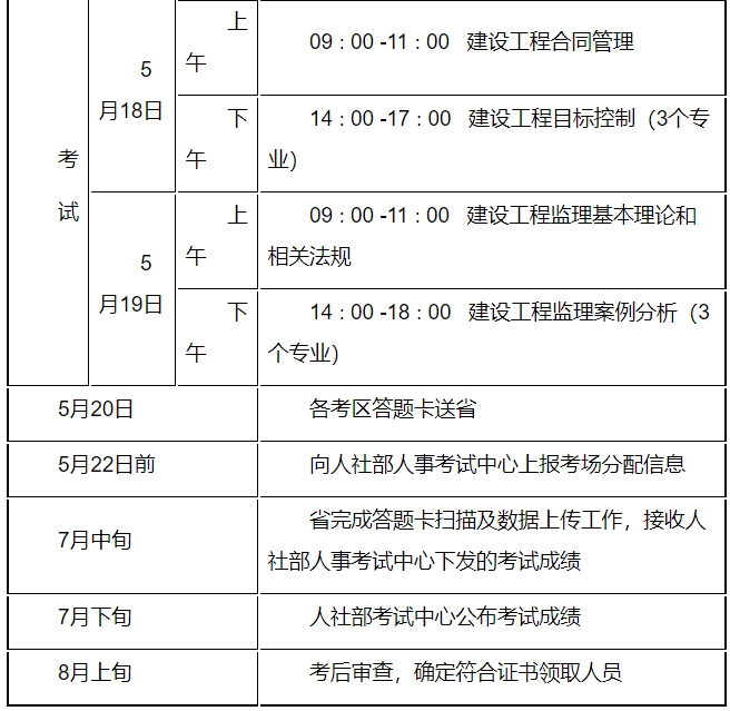 2024监理考试时间安排最新