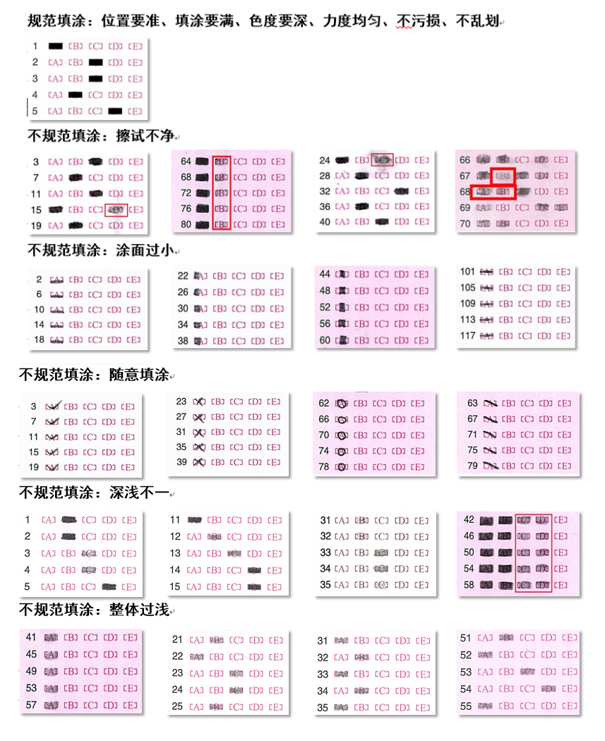 答题卡涂到什么程度能被识别