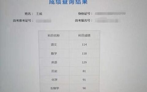 用身份证号查往年高考成绩