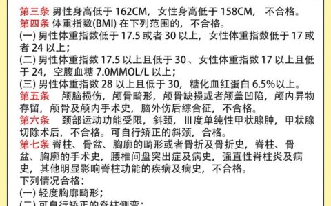 军校体检要求