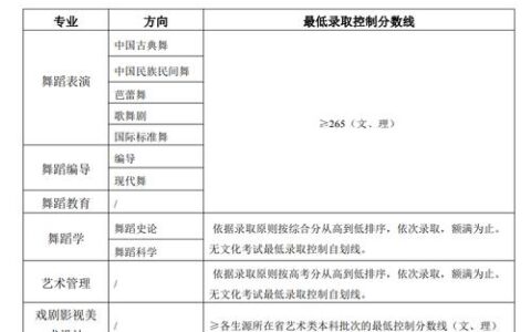 北京舞蹈学院分数线