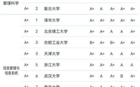 信息管理与信息系统专业大学排名