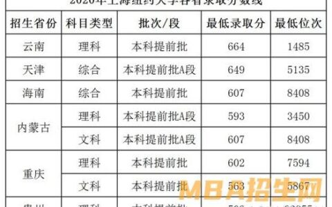 上海纽约大学分数线