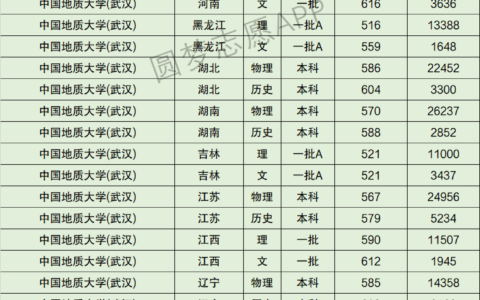 中国地质大学武汉分数线