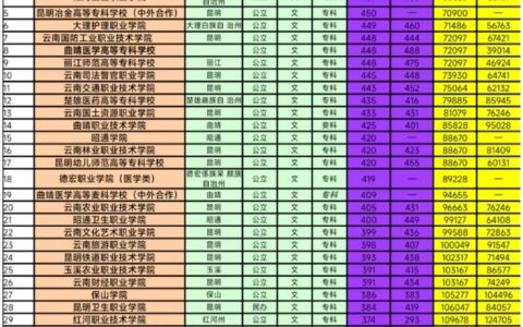 云南专科大学排名