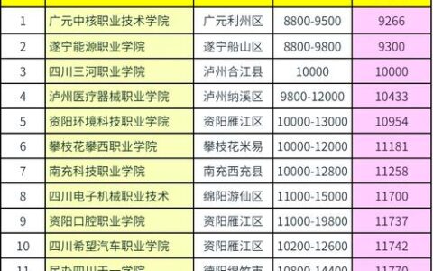 天府新区信息职业学院学费