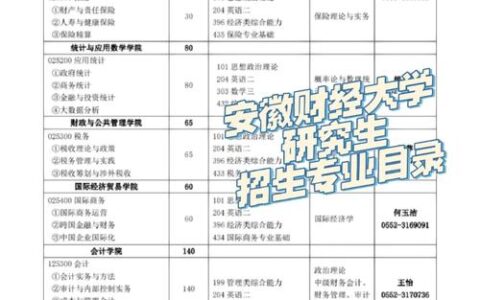 安徽财经大学王牌专业