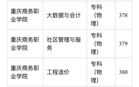 重庆商务职业学院的录取线