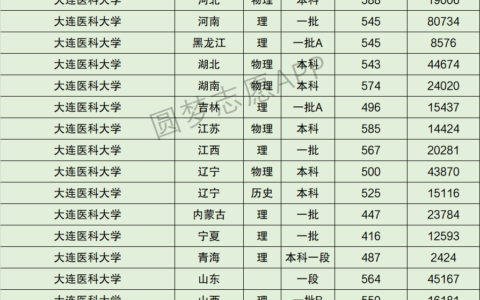 大连医科大学排名