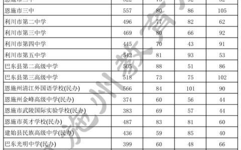 利川市第五中学分数线