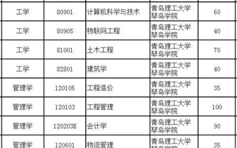 青岛理工大学专业情况