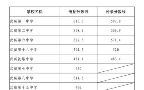 甘肃武威中考成绩查询