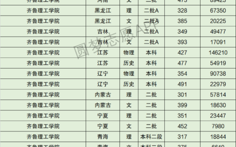 齐鲁理工学院分数线