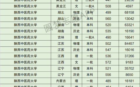 陕西中医药大学排名