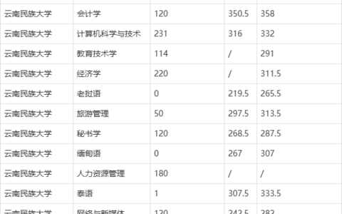 云南民族大学2024年录取分数线