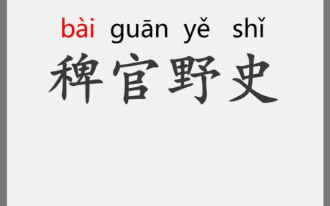 稗官野史读音