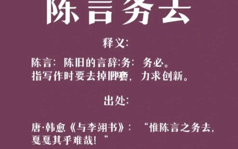 陈言务去是什么意思_解释_怎么读