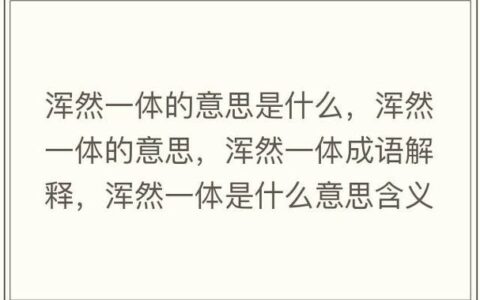 浑然一体的释义_解释_出处