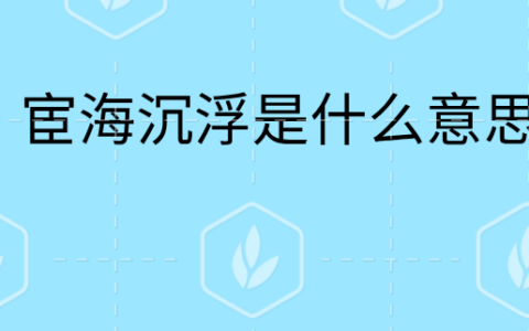 宦海浮沉的释义_解释_出处