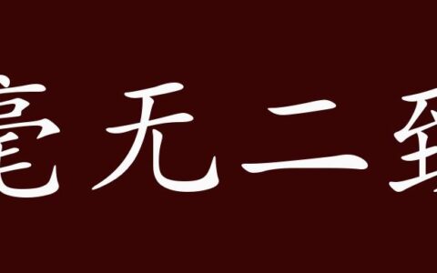 毫无二致的解释_意思_来源