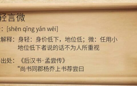 身轻言微的解释_用法_来源