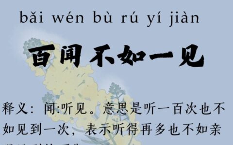 耳闻不如面见的解释_意思_来源