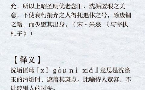 洗垢匿瑕的解释_用法_来源