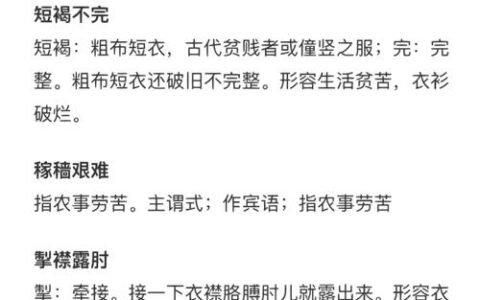 短褐不完的解释_意思_来源