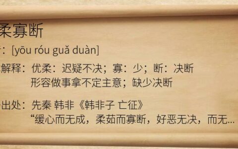 仁柔寡断的解释_用法_来源
