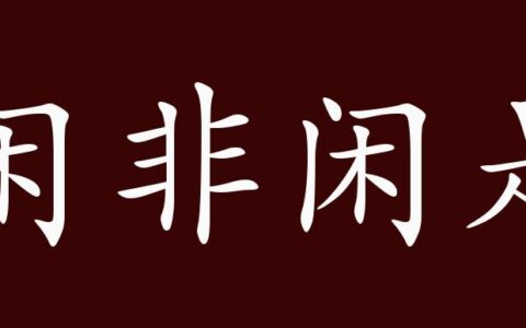 闲非闲是的解释_用法_来源