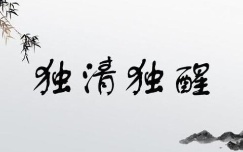 独清独醒的解释_意思_来源