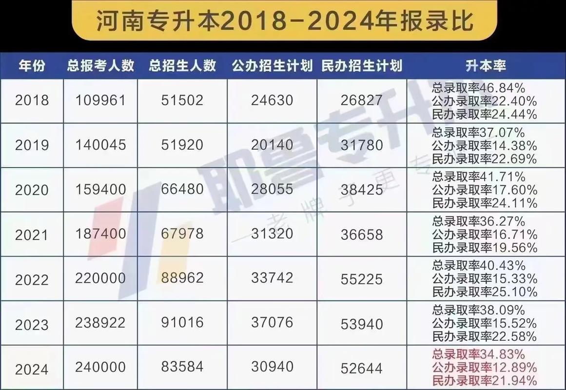 河南专升本2024年报考人数