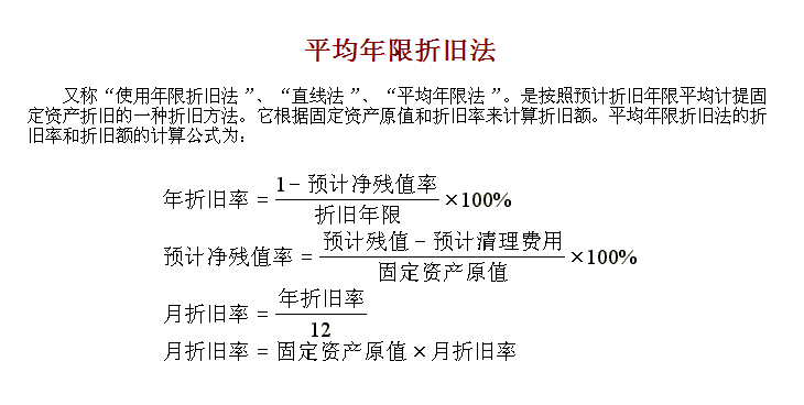 年限平均法计算公式