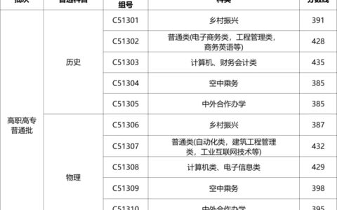 武汉职业技术学院分数线