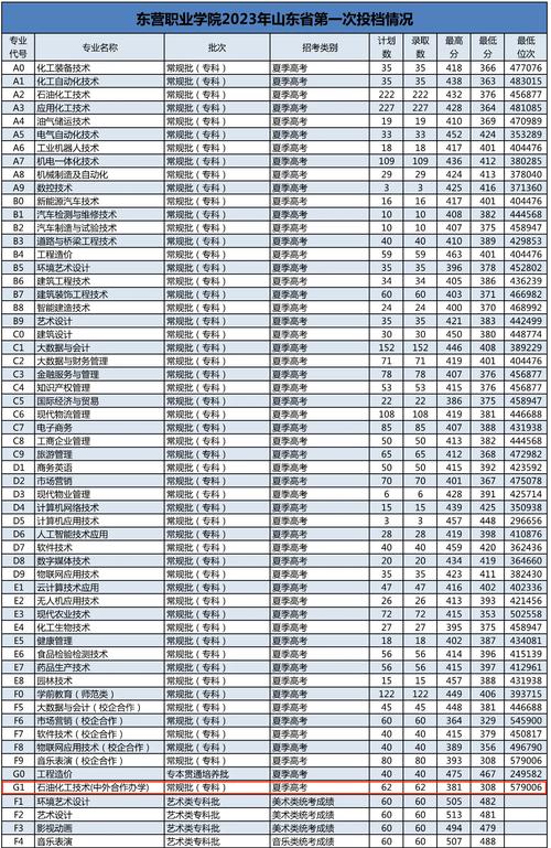 东营职业学院录取线是多少
