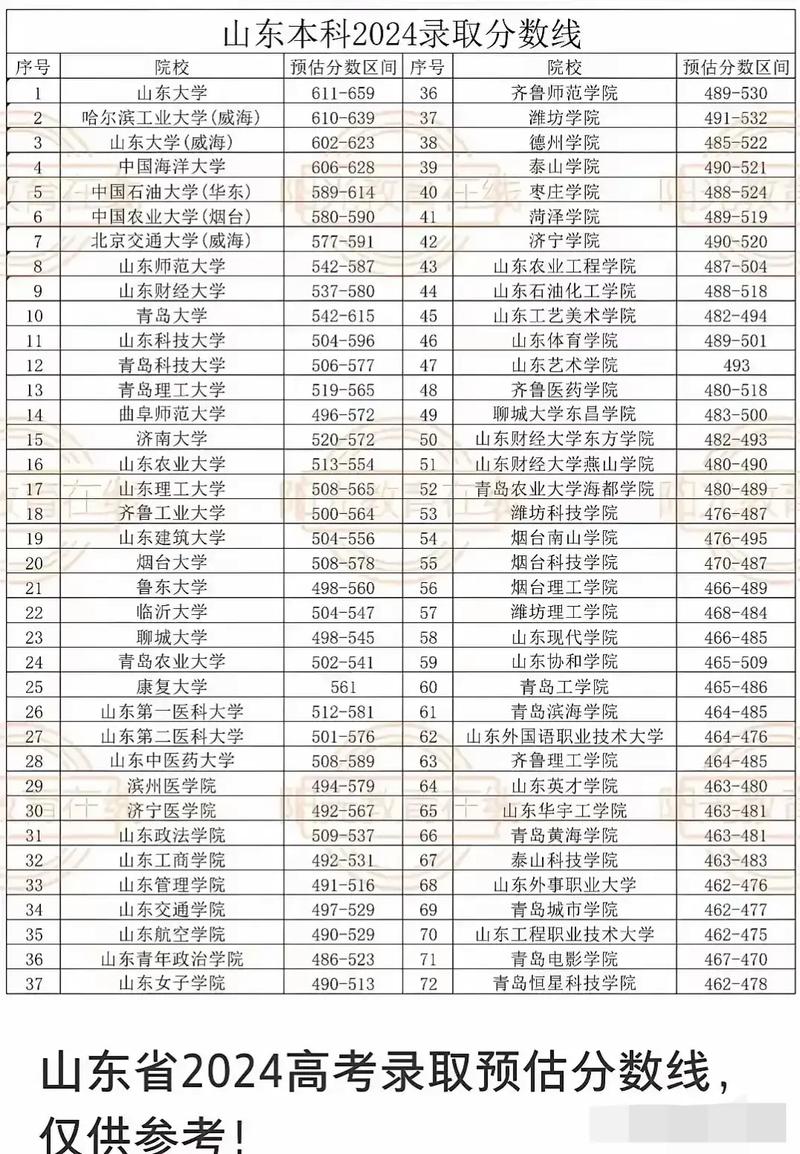 山东460分能考上什么大学