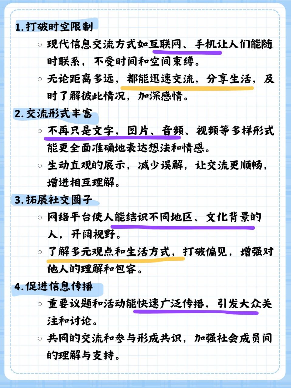 现代信息交流方式正方总结词