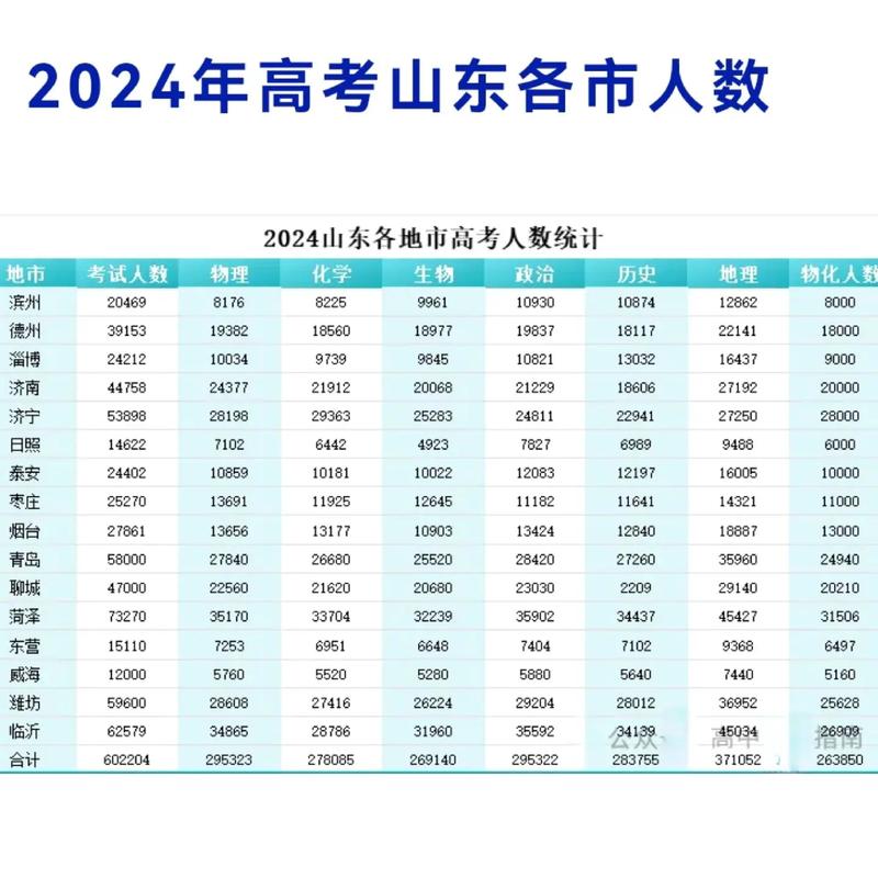 山东省2024年高考人数