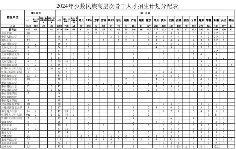 少数民族骨干计划考研有哪些学校