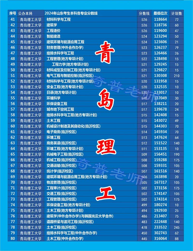 青岛理工大学2024年录取分数线