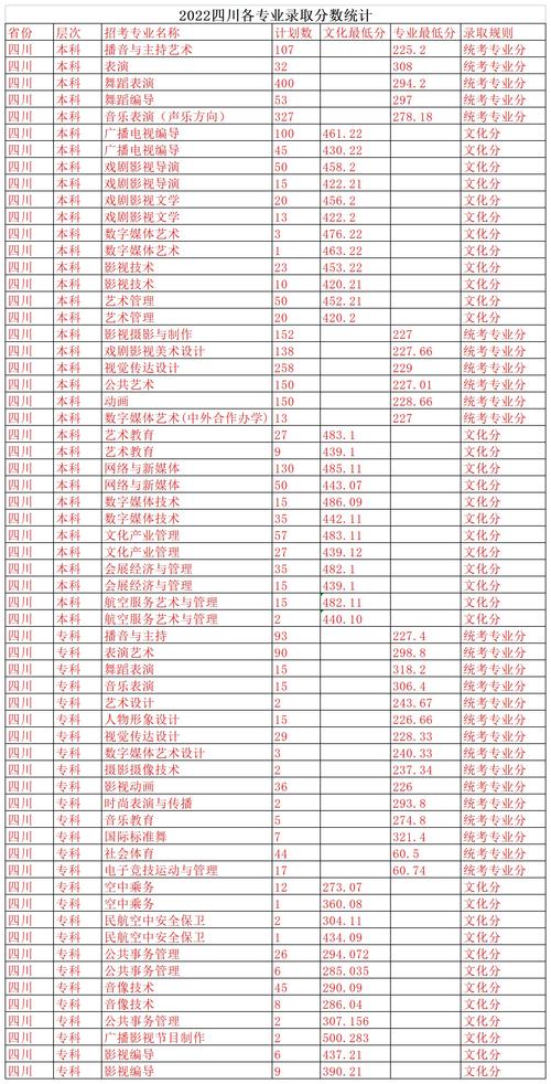 四川电影电视学院艺术类录取分数线