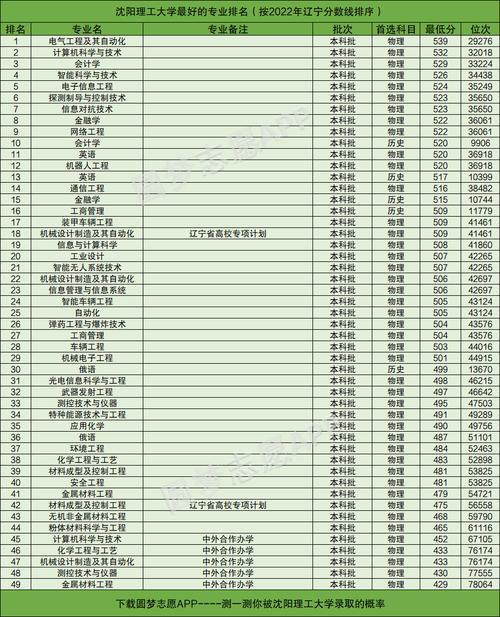 沈阳理工大学王牌专业