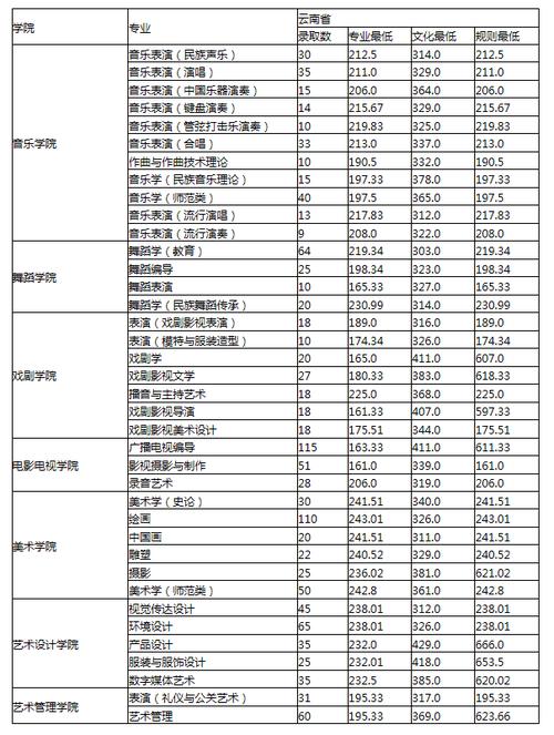 云南艺术学院排名