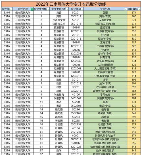 云南民族大学预科分数线