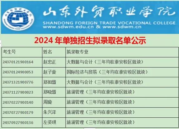 山东外贸职业学院录取线