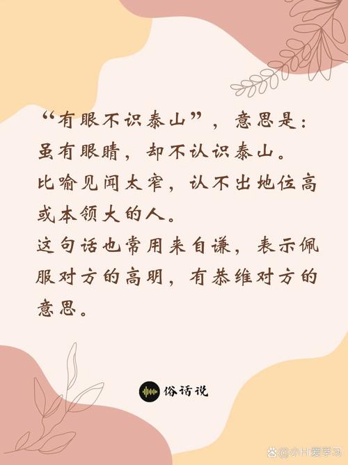 有眼不识泰山是什么意思