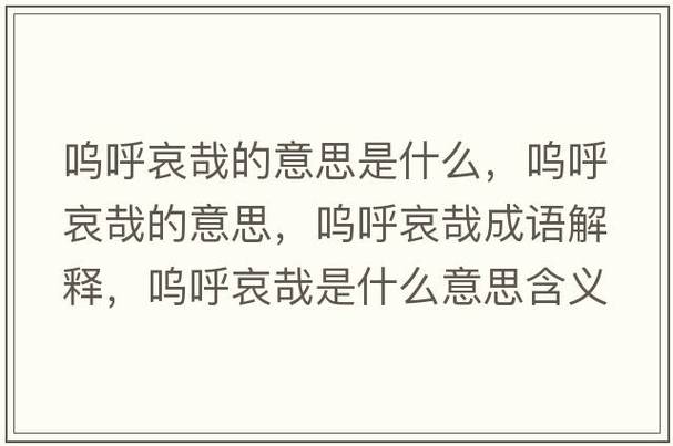 呜呼哀哉是什么意思